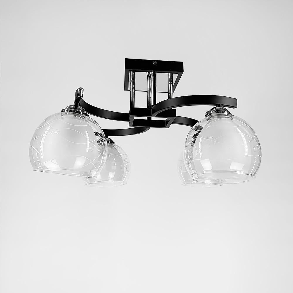 Люстра потолочная на 4 двойных плафона Черный (51098/4)