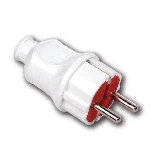 Вилка HOROZ ELECTRIC 300-000-7021 з заземленням Білий (27849189)
