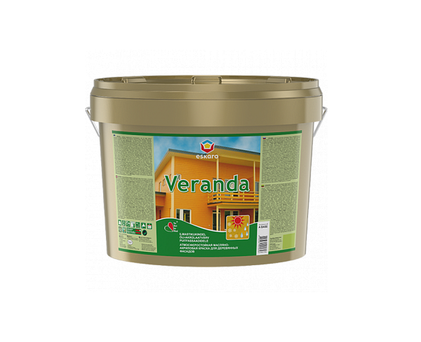 Краска для деревянных фасадов Eskaro VERANDA 2,85 л Белый В1 (1701893707) Краска для деревянных фасадов Eskaro VERANDA 2,85 л Белый В1 (1701893707)