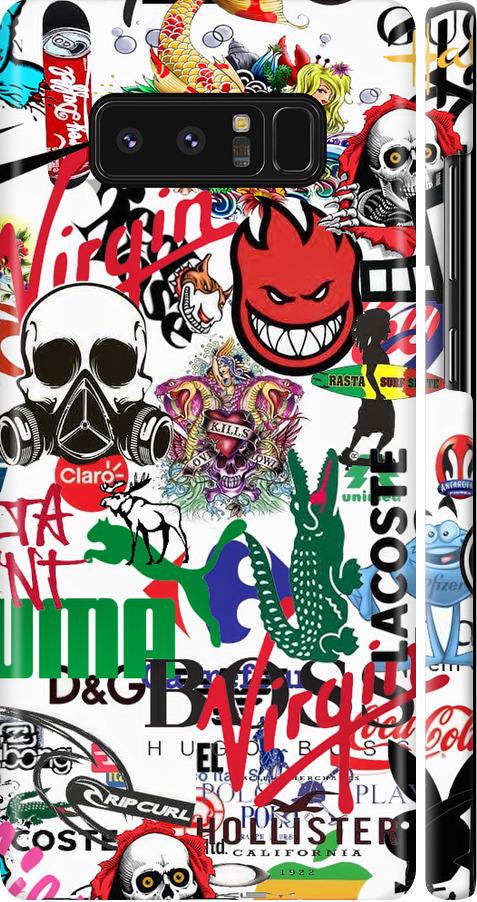Чехол на Samsung Galaxy Note 8 Many different logos (4022m-1020-42517)