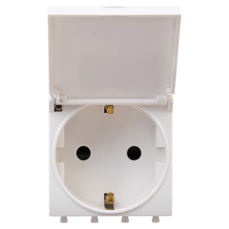 Розетка ДКС Avanti с заземлением с крышкой IP41 2 модуля Белый (4400012)