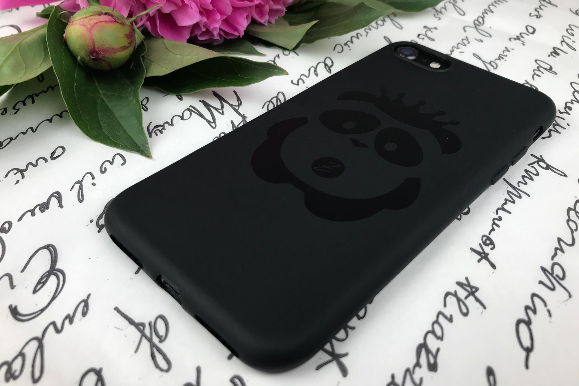 Силиконовый чехол Zorrov для Apple iPhone SE 2020 - Panda Black (14090050160087496) - фото 2