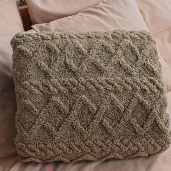 Плед теплый 200х230 см Темно-коричневый (П4К-mur-vyazka-001 -02)