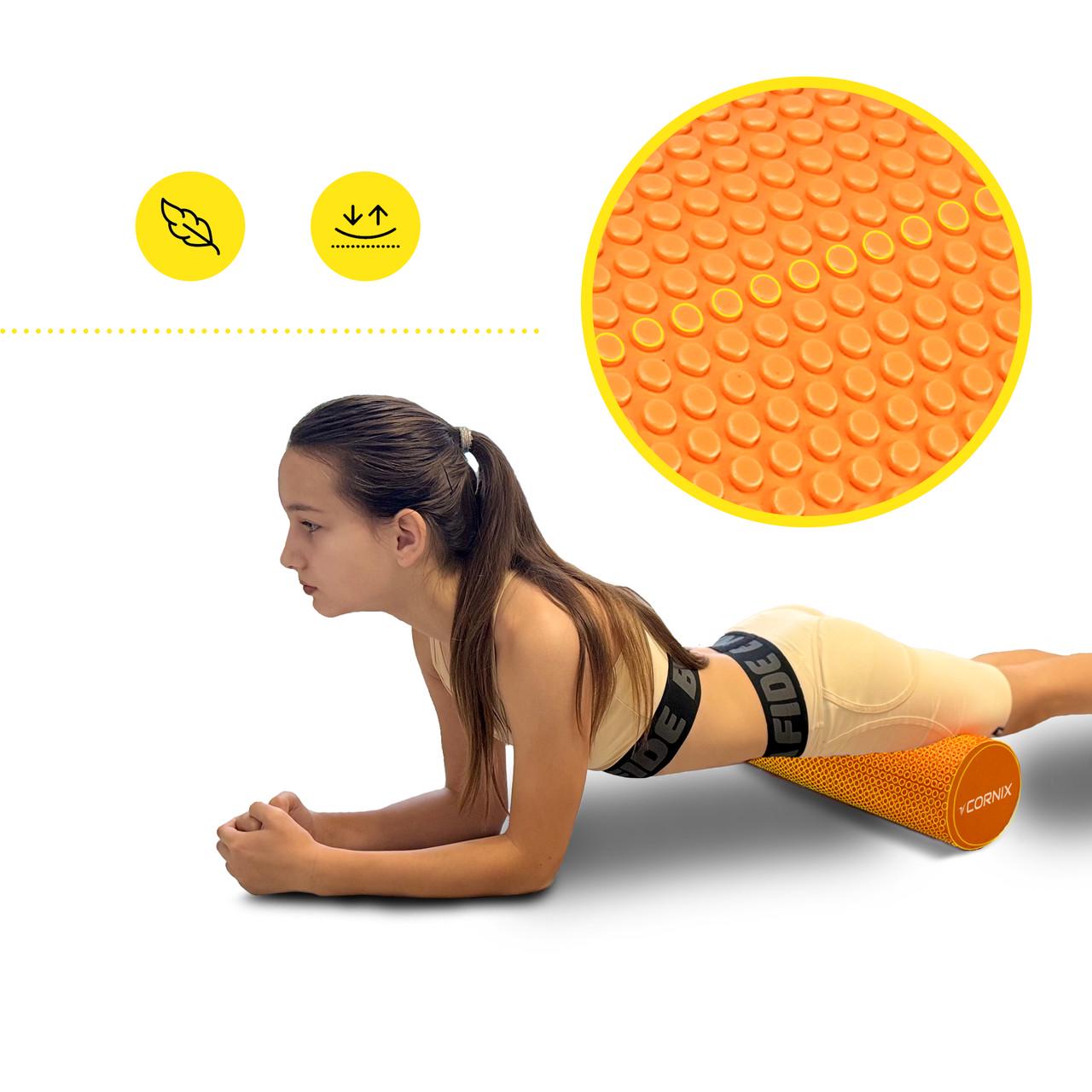 Масажний ролик Cornix EVA+ 45х15 см Orange (XR-0302) - фото 8