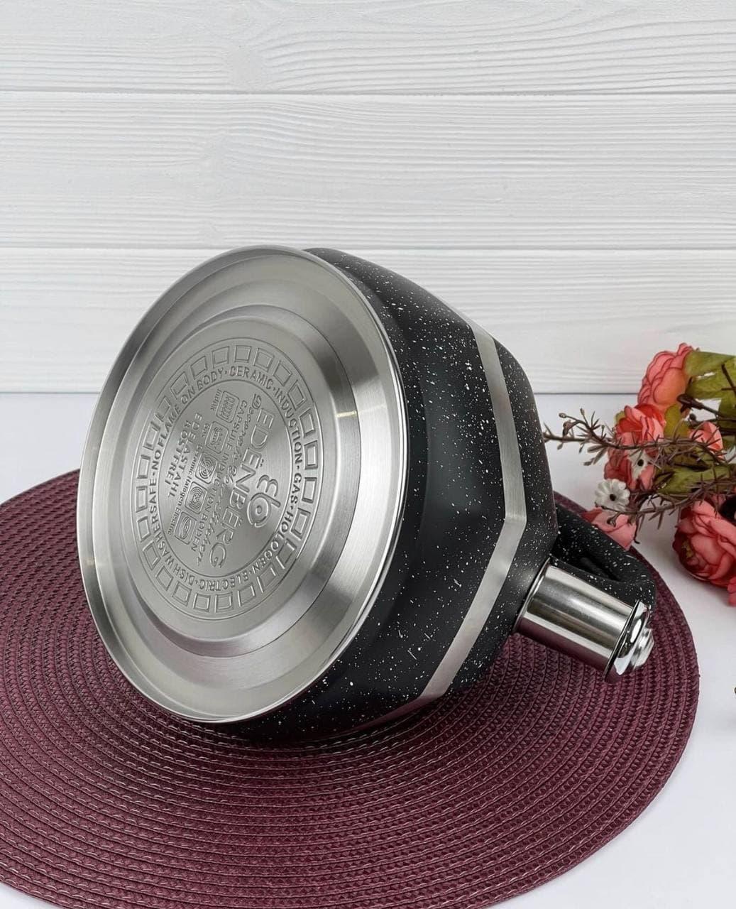 Чайник зі свистком для індукційної плити Edenberg EB-2475 з нержавіючої сталі 3 л Чорний (2530556649) - фото 4 Чайник зі свистком для індукційної плити Edenberg EB-2475 з нержавіючої сталі 3 л Чорний (2530556649) - фото 4