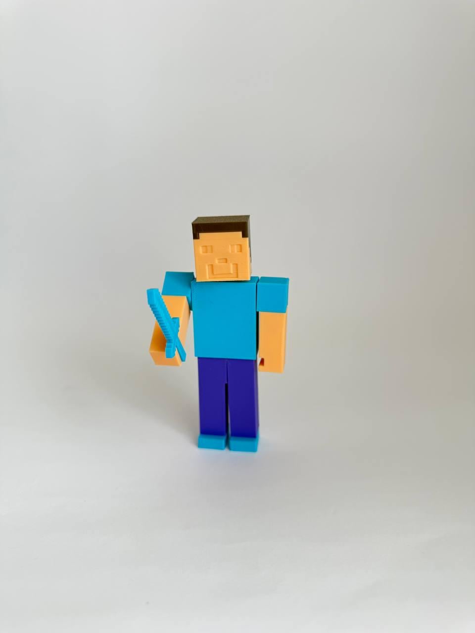 Детская игровая фигурка Стив из Майнкрафт Голубой