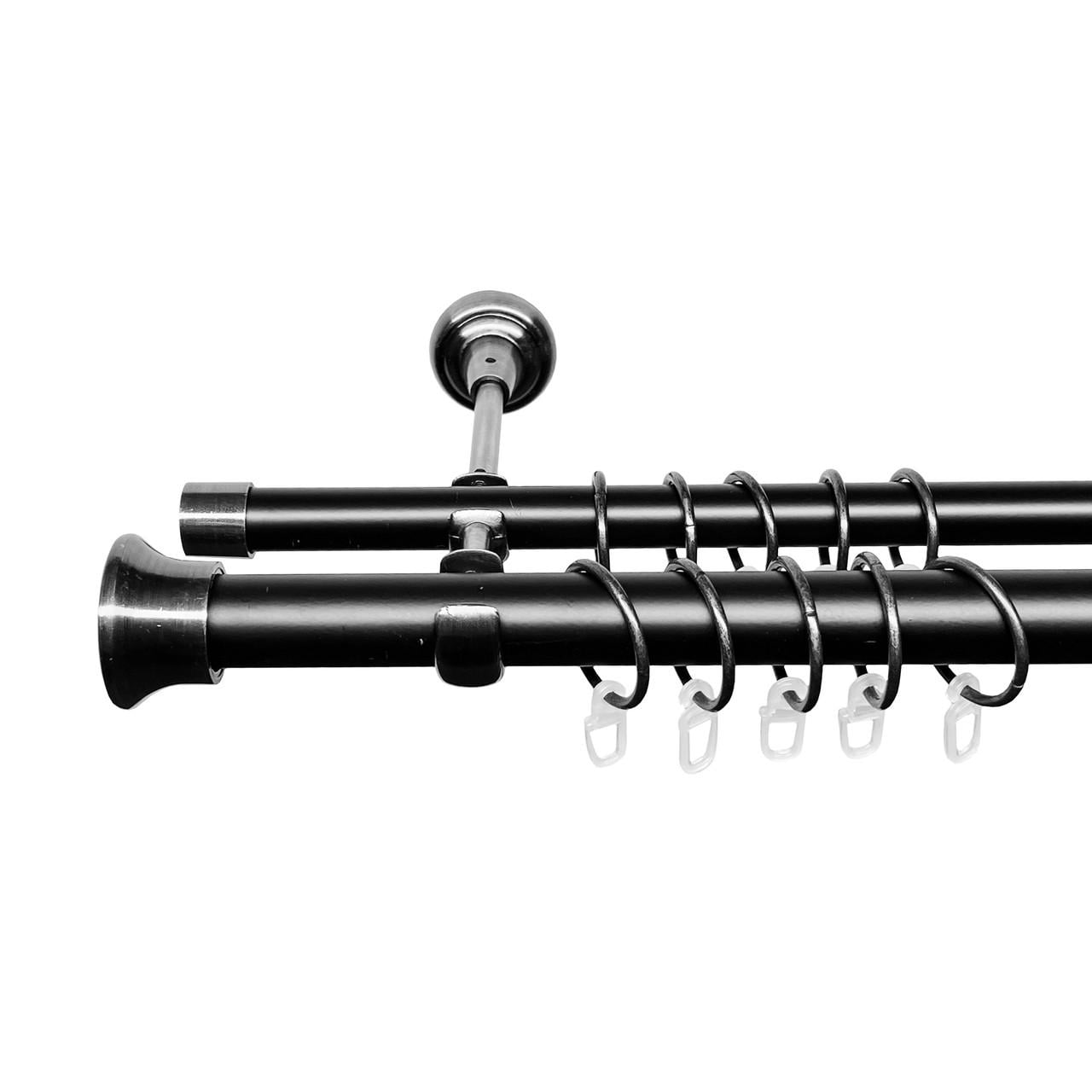 Карниз для штор Orvit Дуо двохрядний 25/19 мм відкритий 300 см Нержавійка (000-7128)