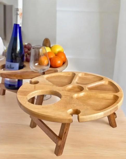 Столик винний на два келихи бук 35х35х17 см Бежевий (003ст) - фото 5 Столик винний на два келихи бук 35х35х17 см Бежевий (003ст) - фото 5