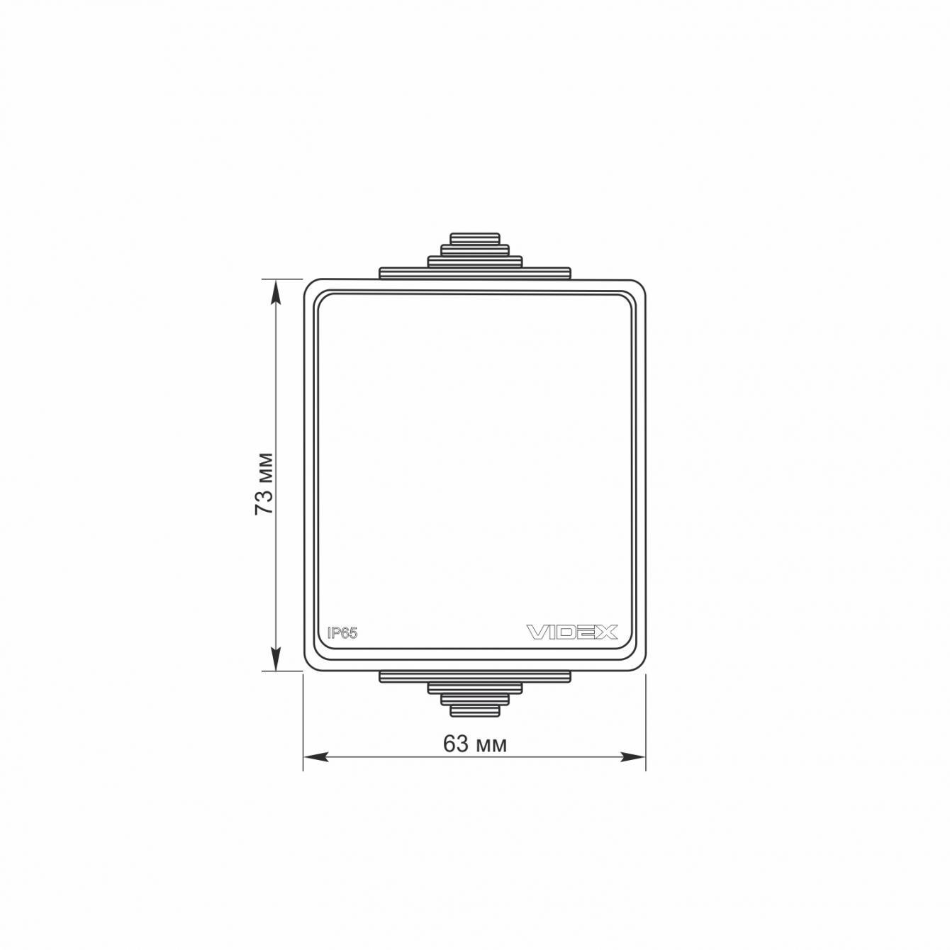Выключатель Videx Binera IP65 наружный одноклавишный накладной Серый (3112840) - фото 4