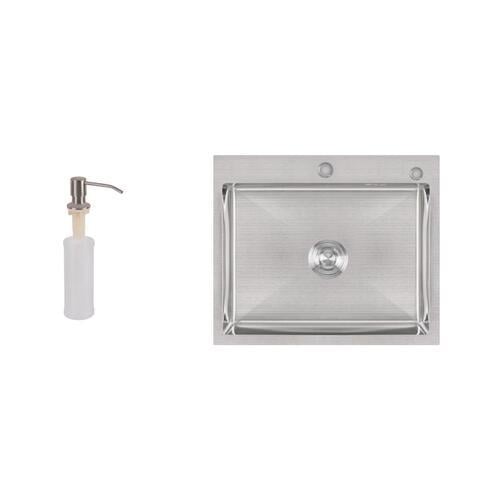 Мойка кухонная Lidz Brush H6050 з дозатором для моющего средства 2в1 3,0/0,8 мм (143361)