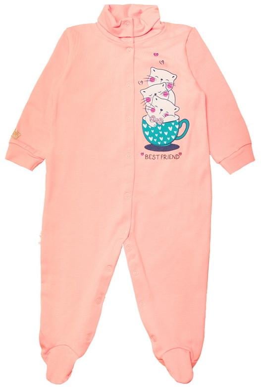 Комбинезон детский хлопковый для девочки Gabbi KB-19-29-2 80 см Персиковый (11793)