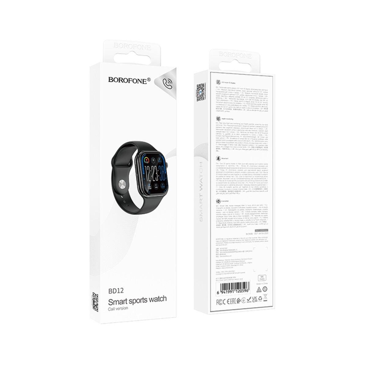 Смарт-годинник Borofone BD12 Smart Sport Watch Call Version 2,01" BT5.0 190 mAh Black (6941991120596) - фото 5 Смарт-годинник Borofone BD12 Smart Sport Watch Call Version 2,01" BT5.0 190 mAh Black (6941991120596) - фото 5