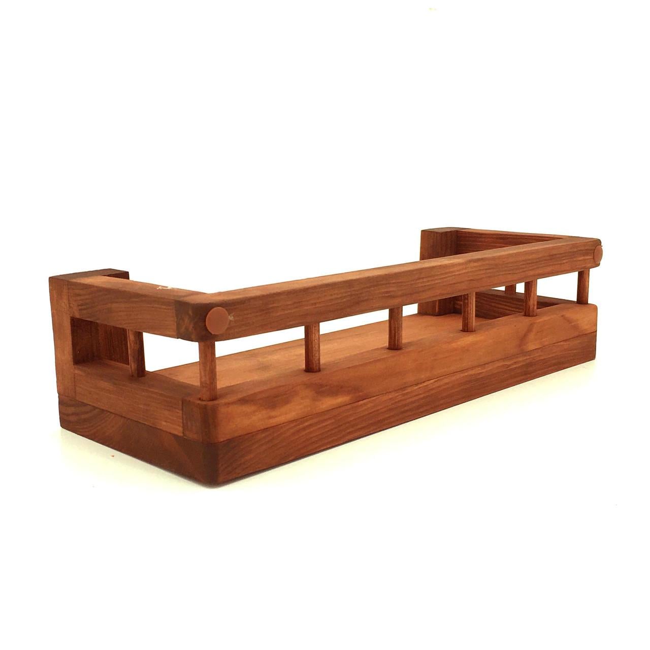 Полка настенная, настольная из дерева Сакаба с бортиком Савоярди (ПНС/010915)