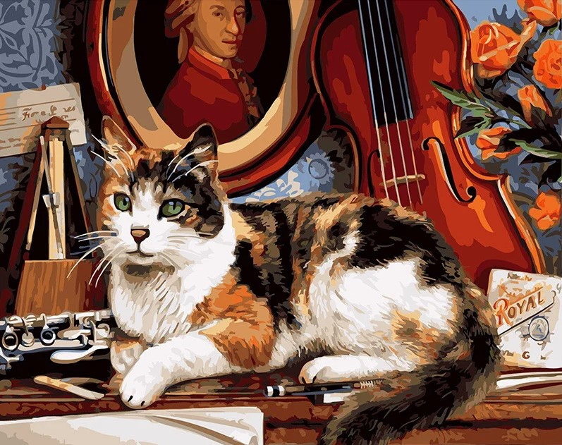 Картина по номерам Brushme Кот и скрипка (GX4137)