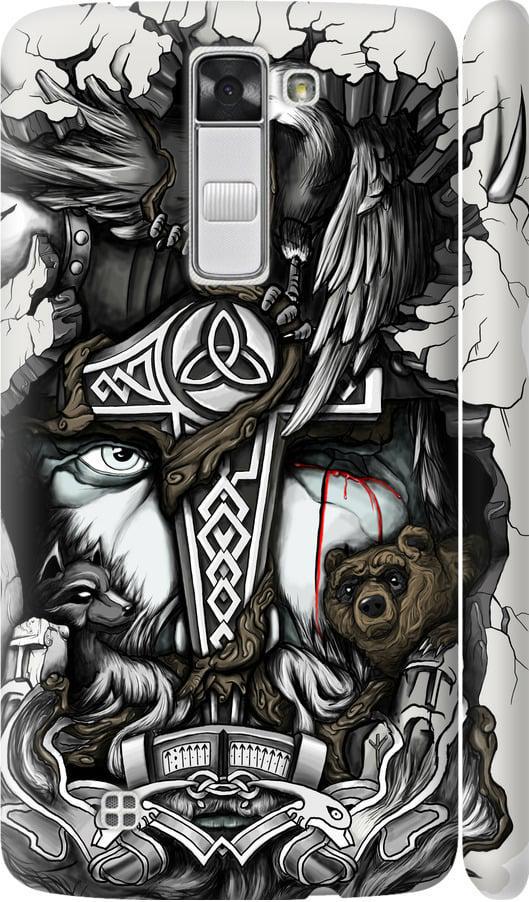 Чехол на LG K8 K350E Тату Викинг (4098m-297-42517)