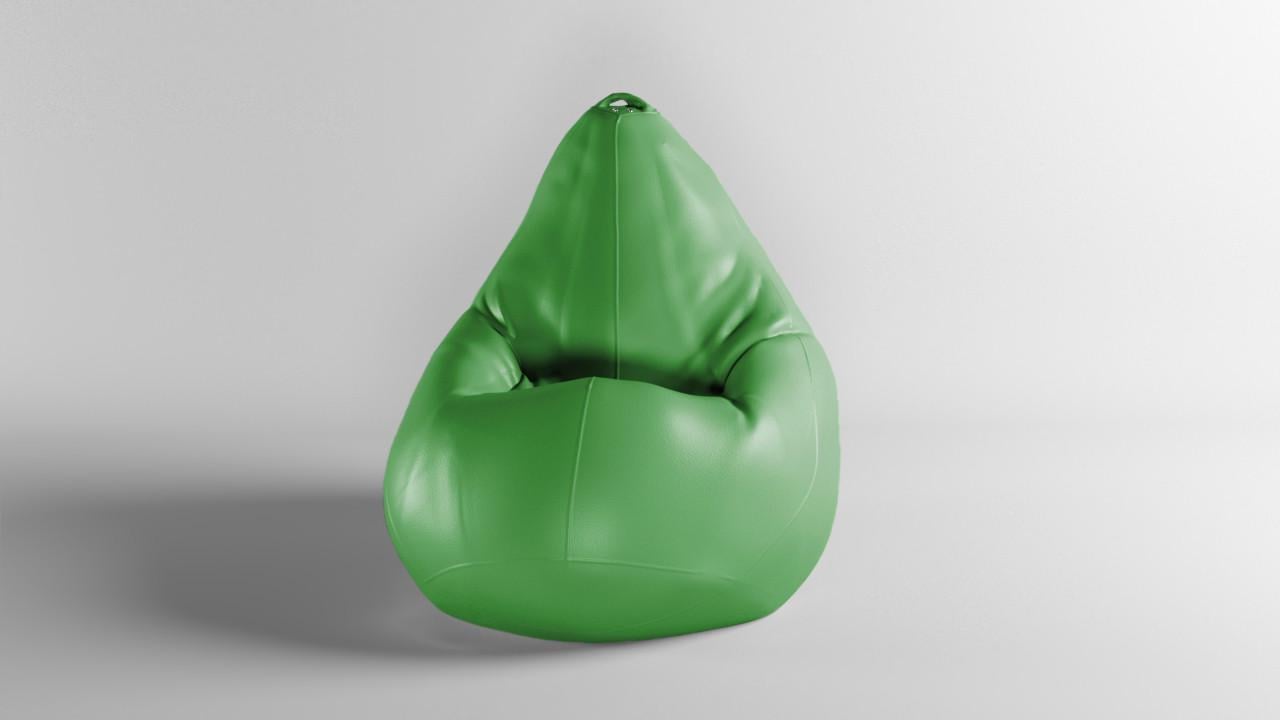Бескаркасное кресло-мешок SkyPuff MEGA Груша Экокожа Zeus Delux XXXL 160х120 см Green (160154)