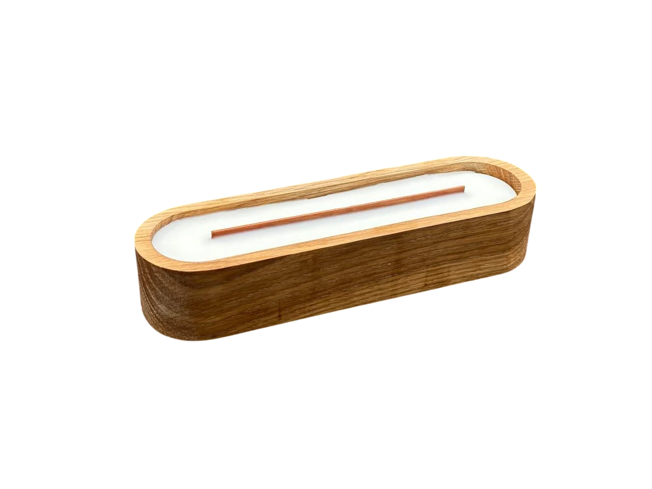 Свеча ароматическая фигурная Корица и ваниль в деревянном подсвечнике с деревянным фитилем 4х5,8 см 300 г Белый (SVB-139)