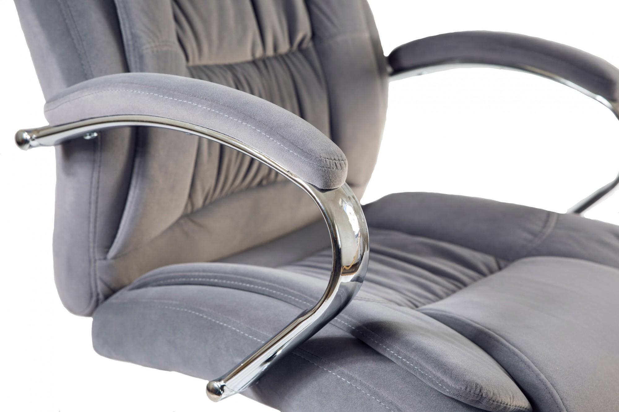 Крісло офісне комп'ютерне Kali LuxDesign хром Anyfix екозамша Сірий - фото 6