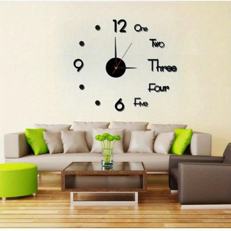 Часы настенные 3D Sigma mini бескаркасные с бесшумным механизмом самоклеящиеся 40 см Черный (D-0115) - фото 3 Часы настенные 3D Sigma mini бескаркасные с бесшумным механизмом самоклеящиеся 40 см Черный (D-0115) - фото 3