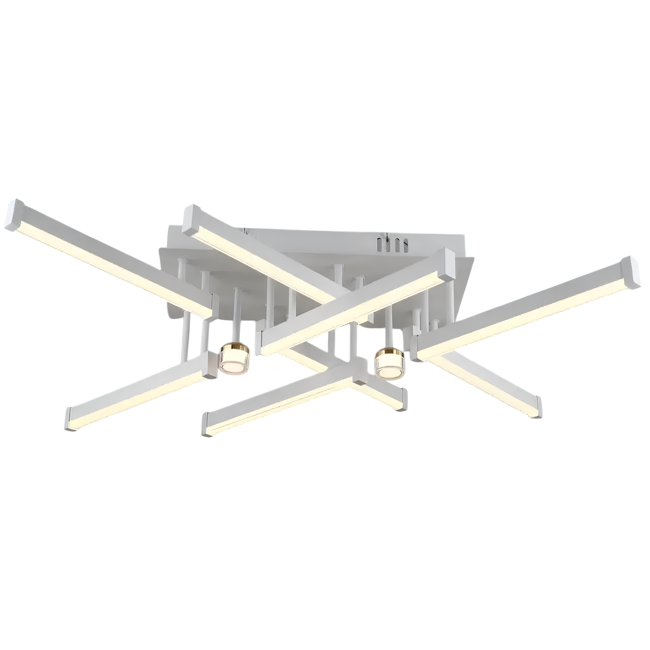 Люстра светодиодная Sirius 52W с металлическим каркасом 3000K/6500K Белый/Золотой (B YH1315/8+2 WT+GD)