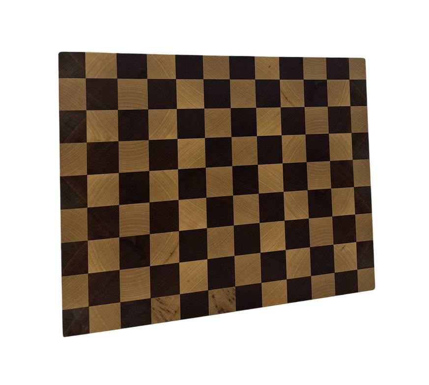 Доска торцевая разделочная BVD85 из ясеня и сопели в стиле шахматы 40х50 см (9654)