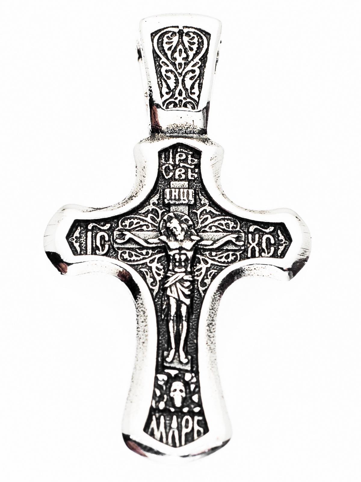 Православный Крест детский серебряный Распятие Христово