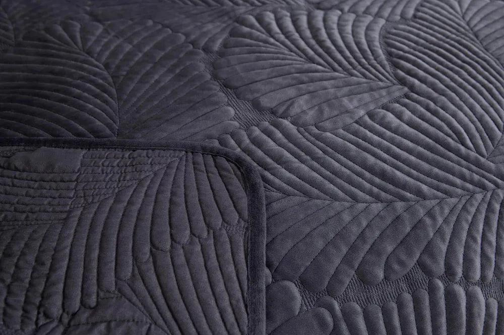 Покрывало на кровать с наволочками евро 210х230/50х70 см Графитовый (Д-vik-velur-pokruvalo-001) - фото 4