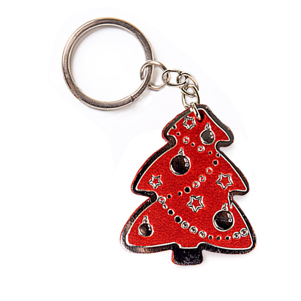 Брелок для ключей Елочка кожаная (Trinket-Tree-S580-Silver)