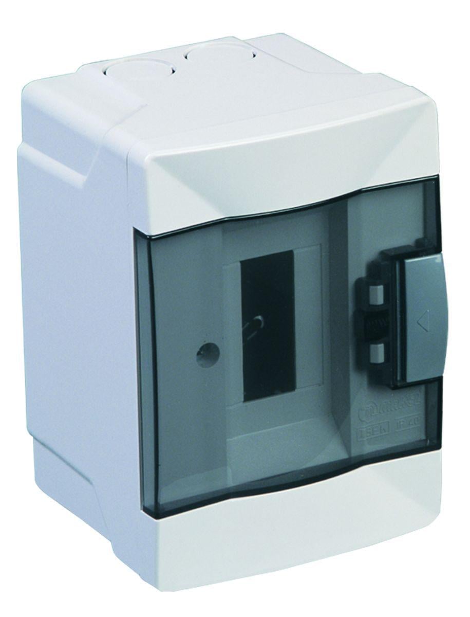 Щит Makel 2-модульный для открытого монтажа с прозрачной дверцей (63102)