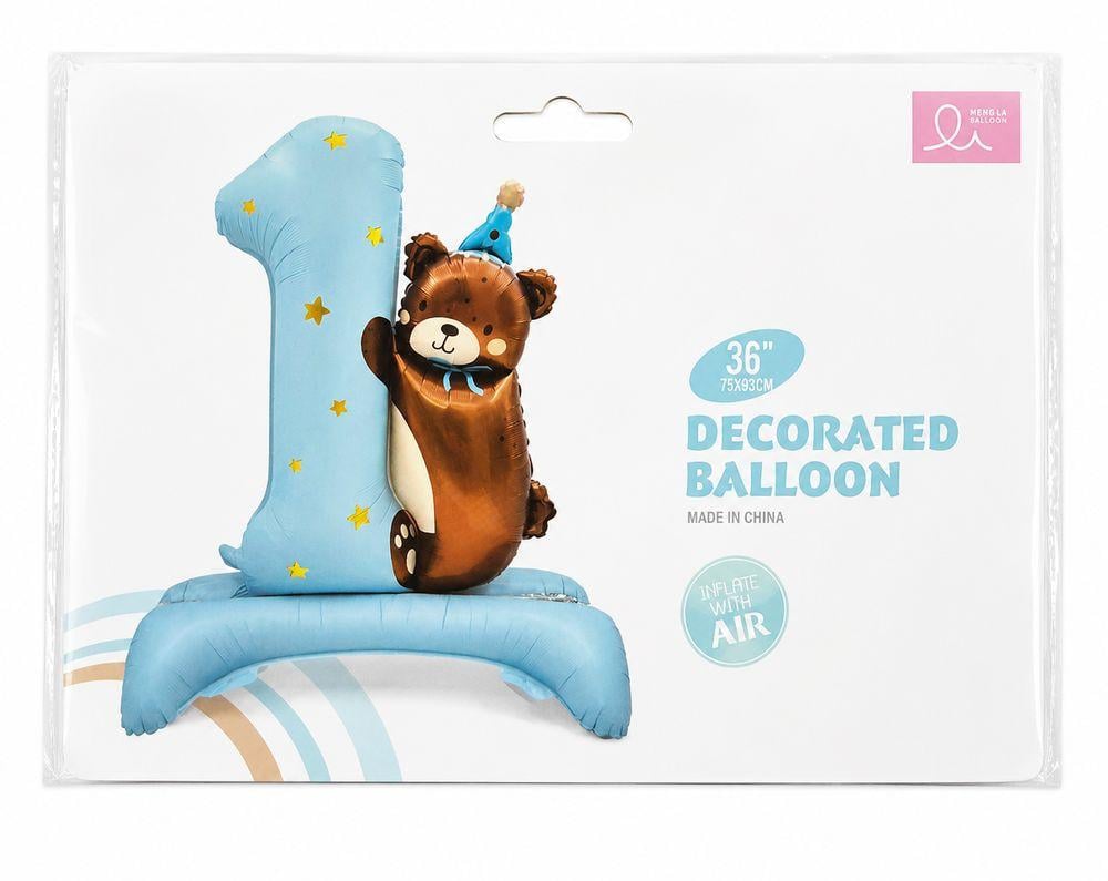 Кулька фольгована Baby Bear 1 на 1-й день народження хлопчика 75х93 см Блакитний