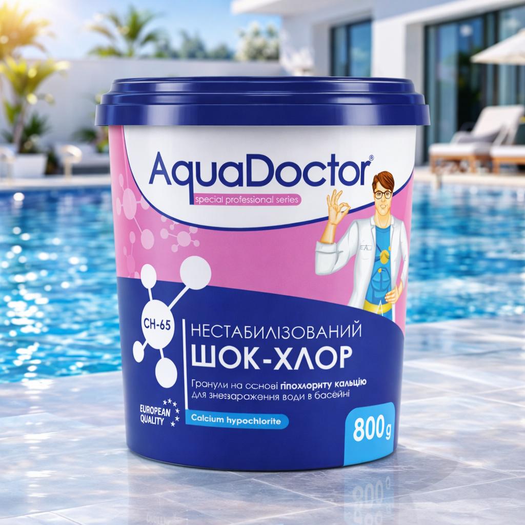 Дезінфектант на основі гіпохлориту кальцію Aquadoctor CH-65 800 г
