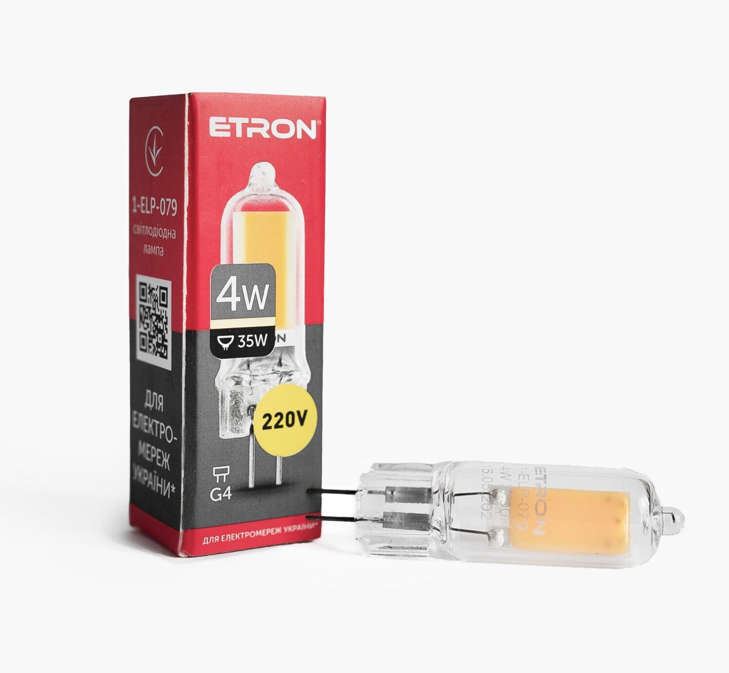 LED-лампа ETRON 4W G4 Glass 3000K 220V Теплый Белый (1-ELP-079)