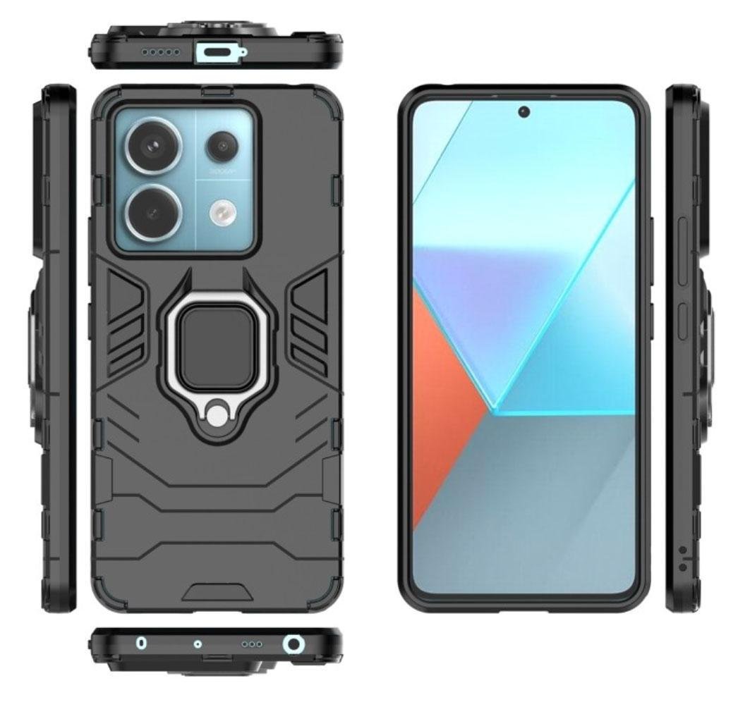 Чехол бампер Primolux Ring Armor для Xiaomi Redmi Note 13 Pro 5G / Poco X6 5G - Black - фото 3 Чехол бампер Primolux Ring Armor для Xiaomi Redmi Note 13 Pro 5G / Poco X6 5G - Black - фото 3