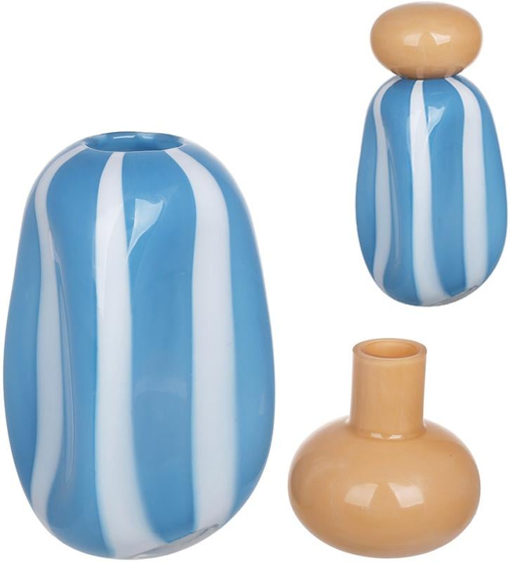 Ваза стеклянная двойная Toulouse 22,5/11,5 см Голубой