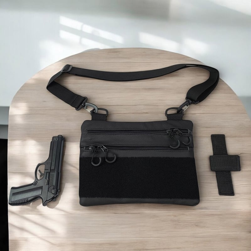 Сумка-кобура 6805 натуральная кожа Black (tf6805) - фото 4 Сумка-кобура 6805 натуральная кожа Black (tf6805) - фото 4