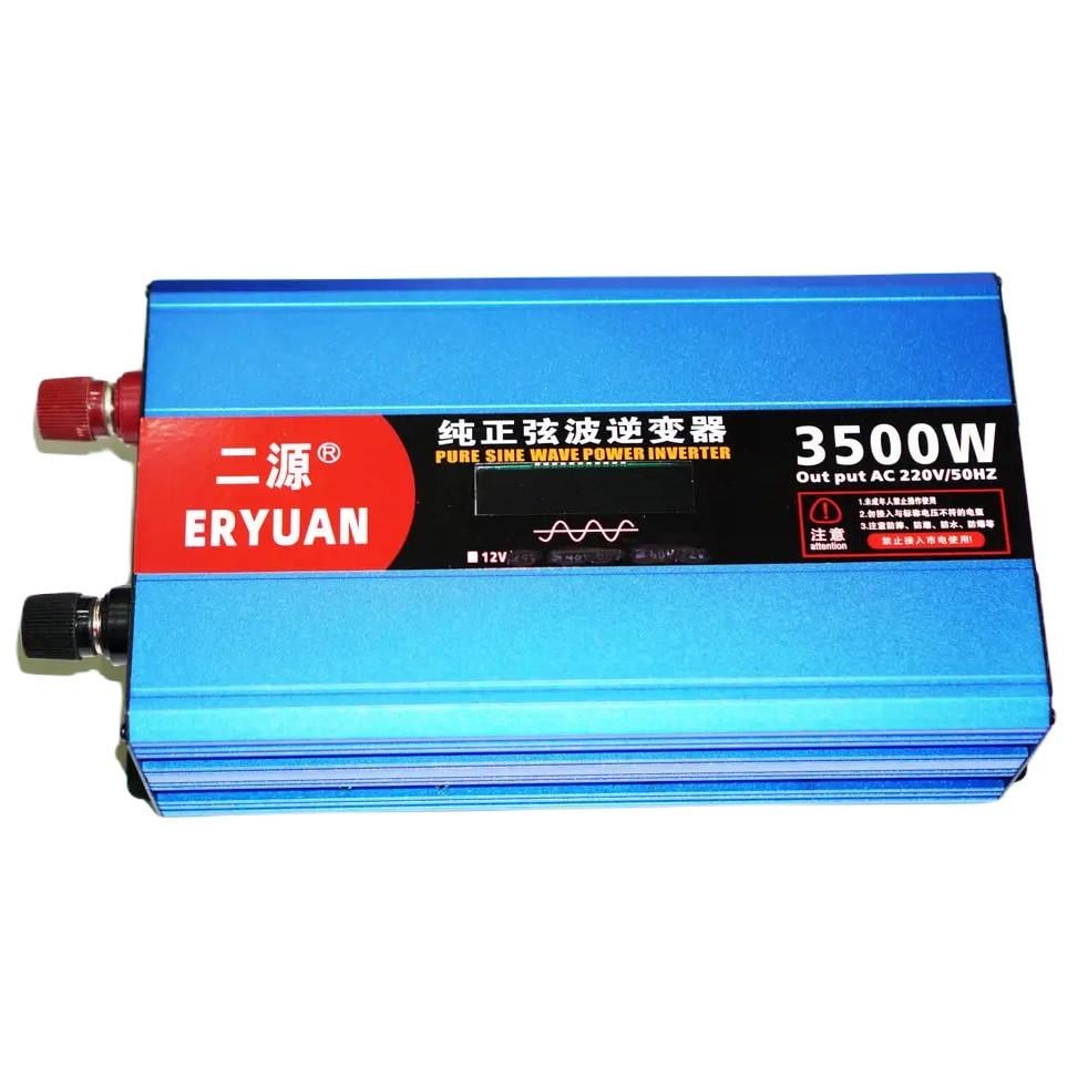 Перетворювач напруги Eryuan 3500 W LCD DC/AC 12-220V з чистою синусоїдою та вольтметром Blue (2024911627)