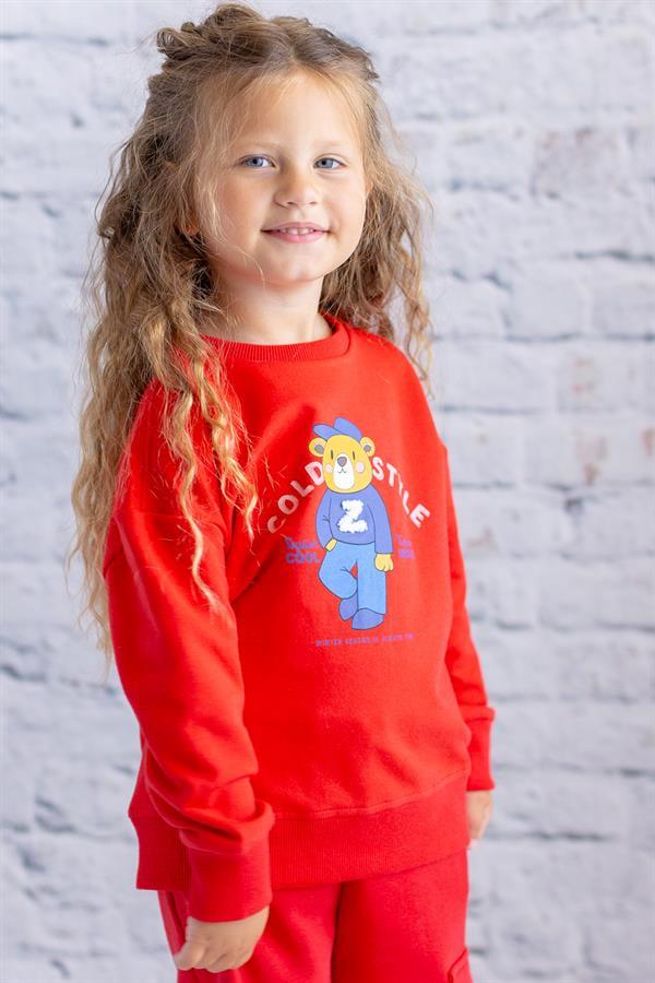 Свитер для девочки с вышивкой и принтом Zeyland 1-2 года 92 см Красный (8683169143690)