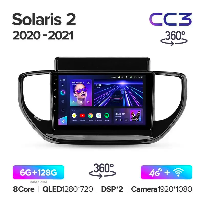 Автомагнітола штатна Teyes CC3 360° для Hyundai Solaris 2 2020-2021 Android (1659487321) - фото 2