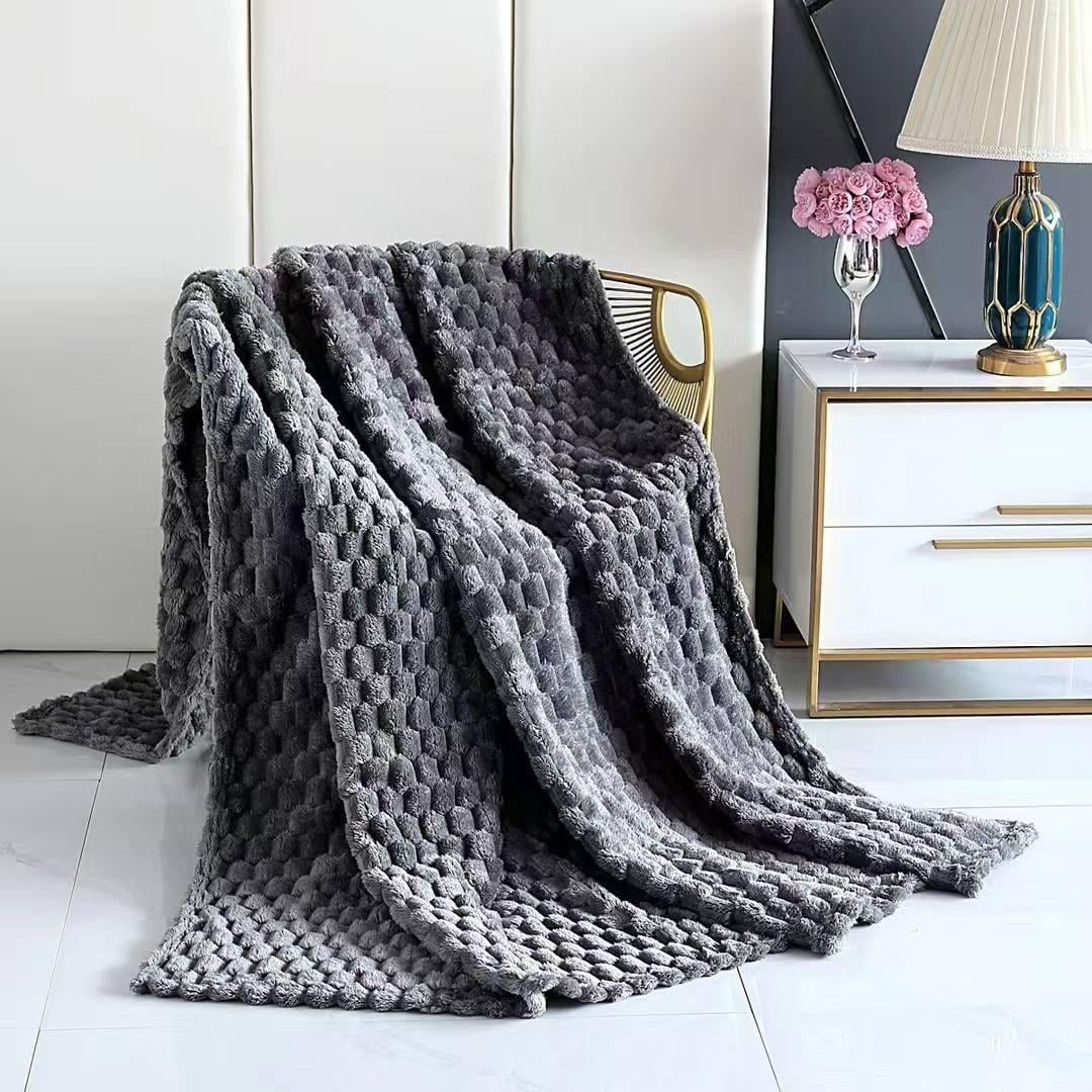 Плед двуспальный Malloory Home Соти 180x200 см Темно-серый (1812-8)