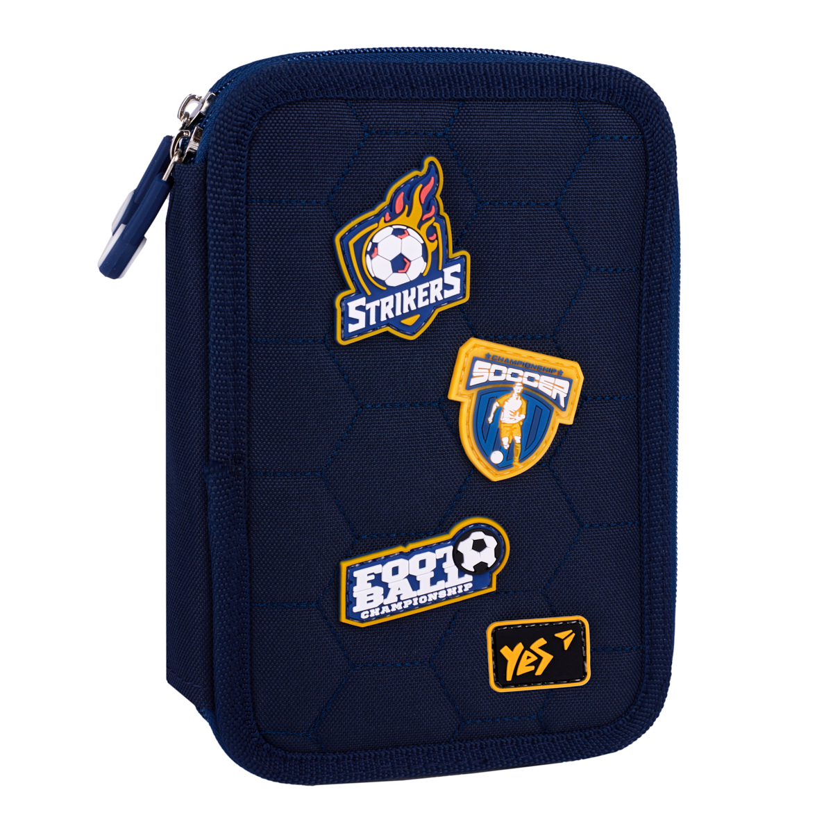 Пенал двойной YES HP-01 Football Gamer 13х21х4 см Темно-синий (533642)