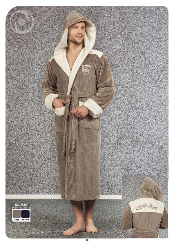 Халат мужской Nusa хлопок/бамбук 2810 XXL Бежевый (2000022279742) - фото 2