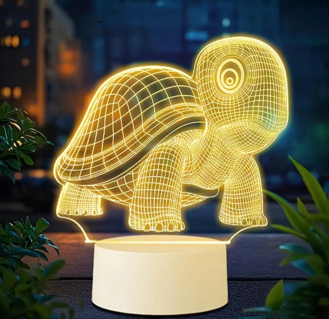 Нічник-проектор дитячий 3D LED Черепаха з ефектом об'ємного світла (2691752709)