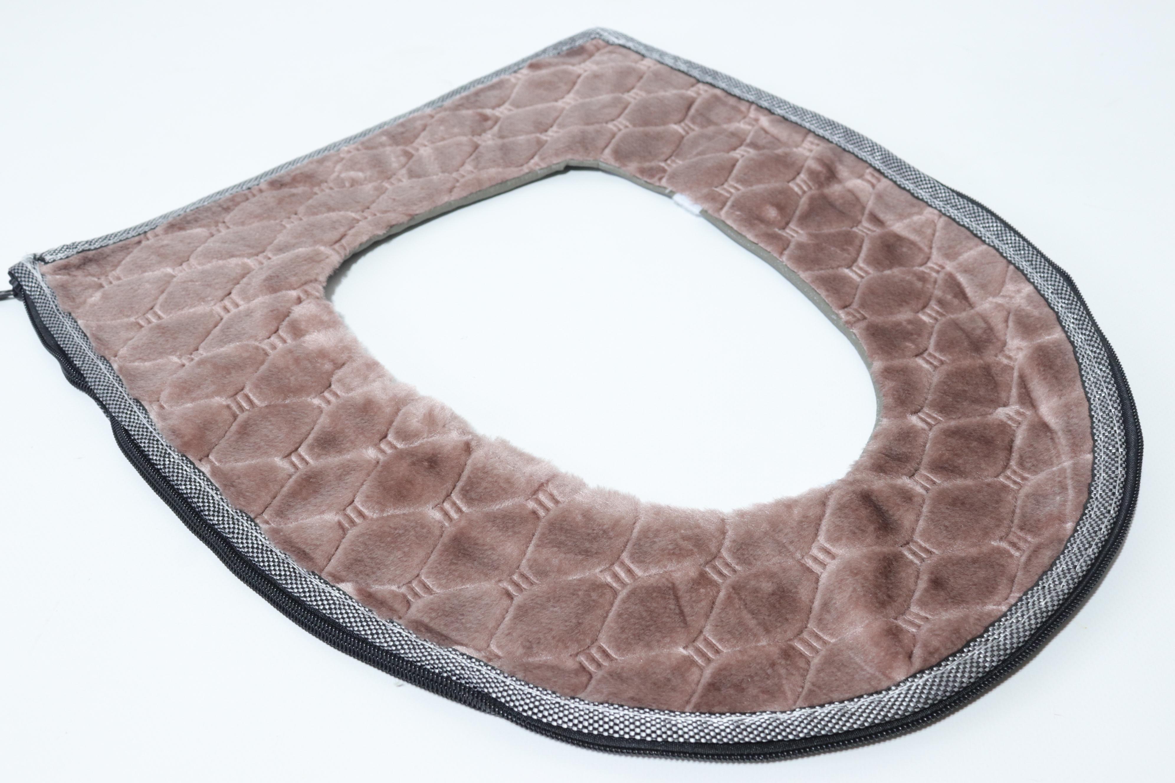 Накладка на ободок унитаза 0184 мягкая на молнии Коричневый (29017141)