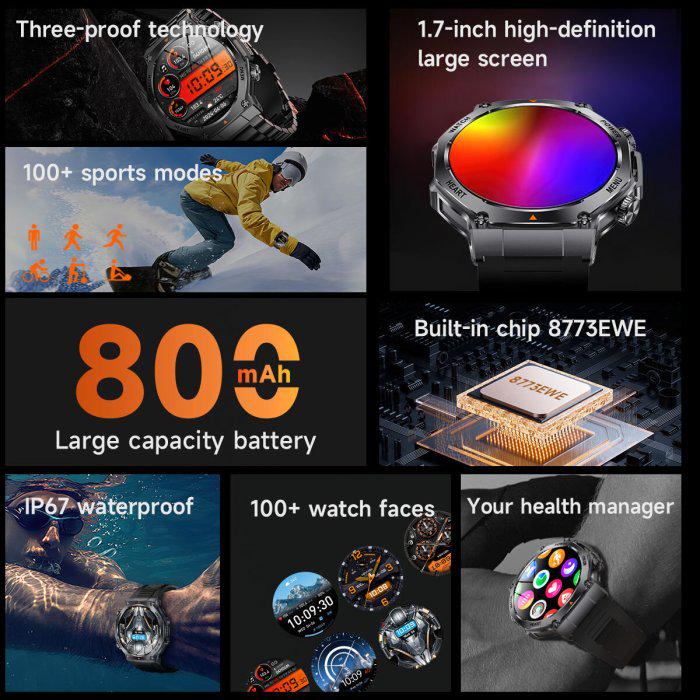 Смарт-годинник UWatch Smart Mevaden Ultra Black Steel з ремінцями 2 шт. (2043) - фото 14 Смарт-годинник UWatch Smart Mevaden Ultra Black Steel з ремінцями 2 шт. (2043) - фото 14