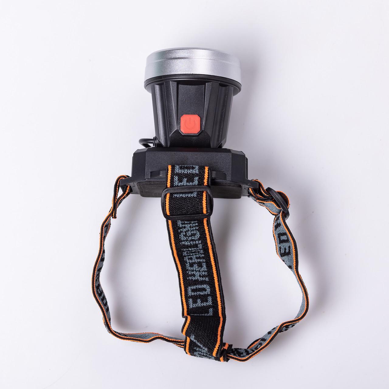 Налобний ліхтар акумуляторний 5 В 3 режими роботи LED 8х8х5,5 см (7194) - фото 1