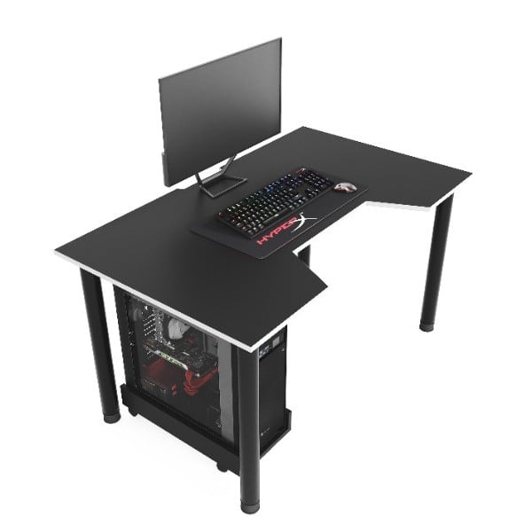 Компьютерный стол игровой Zeus GAMER-3 Черный/Белый (633d41e0ccd78144d7700a64)