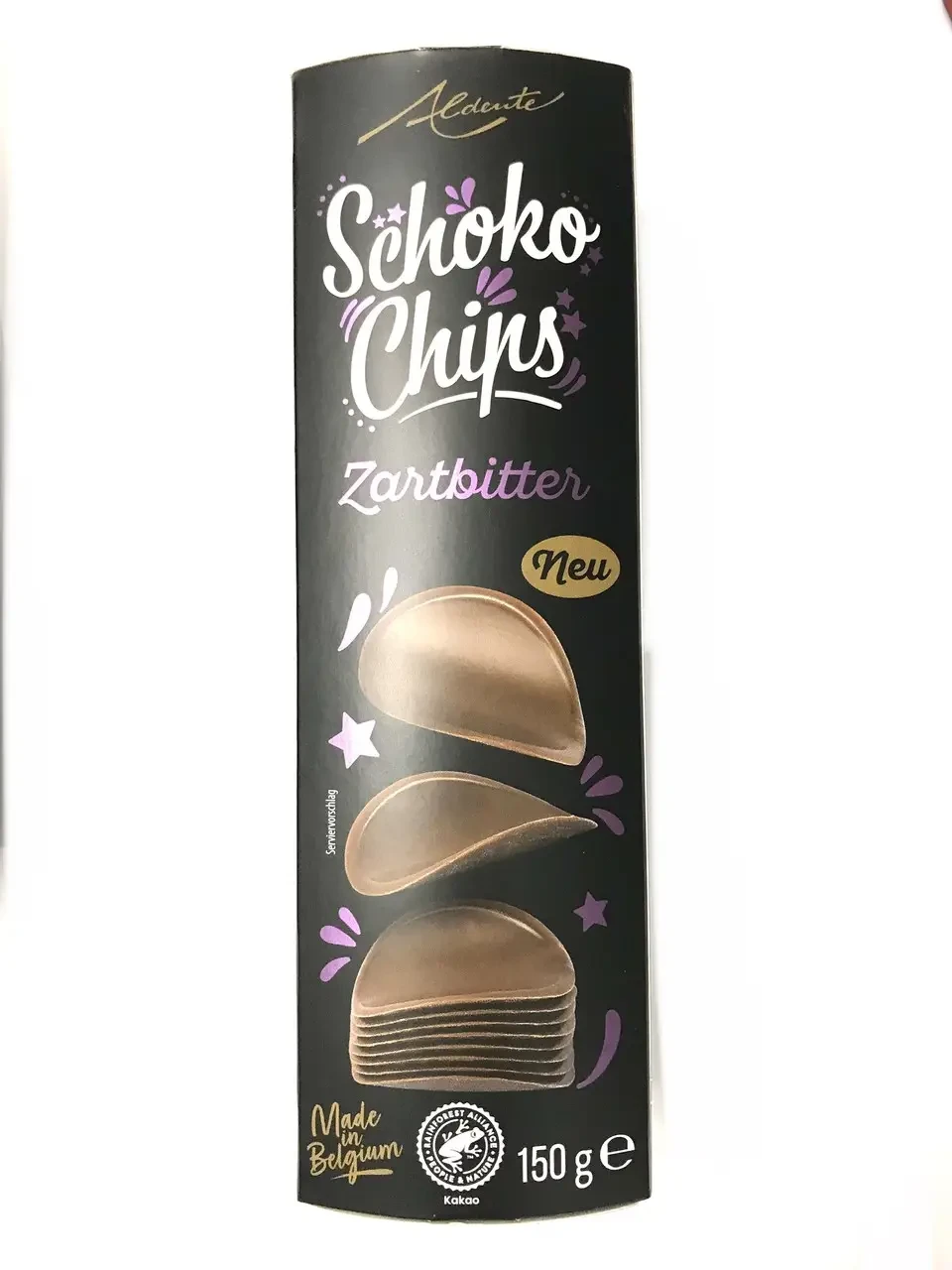 Чипсы шоколадные Aldente черный шоколад 150 г (1764700541)