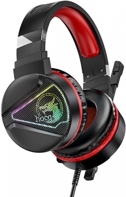 Наушники игровые с микрофоном Hoco W104 Drift Gaming RGB подсветка Красный - фото 2