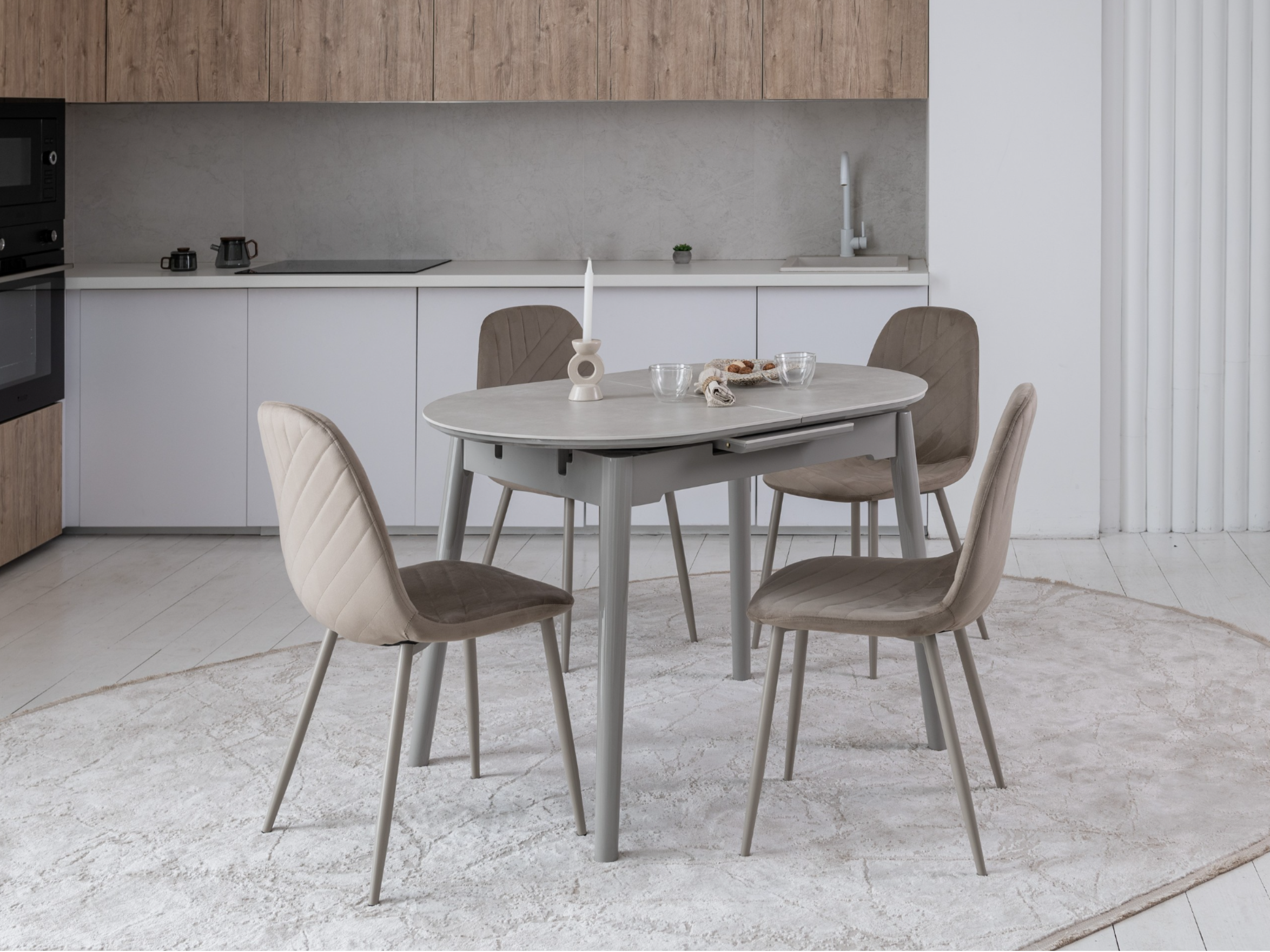 Обеденный стол раздвижной Ветро 1100-1400x750x760 мм Бардильо лайт/Серый (TМ-85) - фото 15 Обеденный стол раздвижной Ветро 1100-1400x750x760 мм Бардильо лайт/Серый (TМ-85) - фото 15