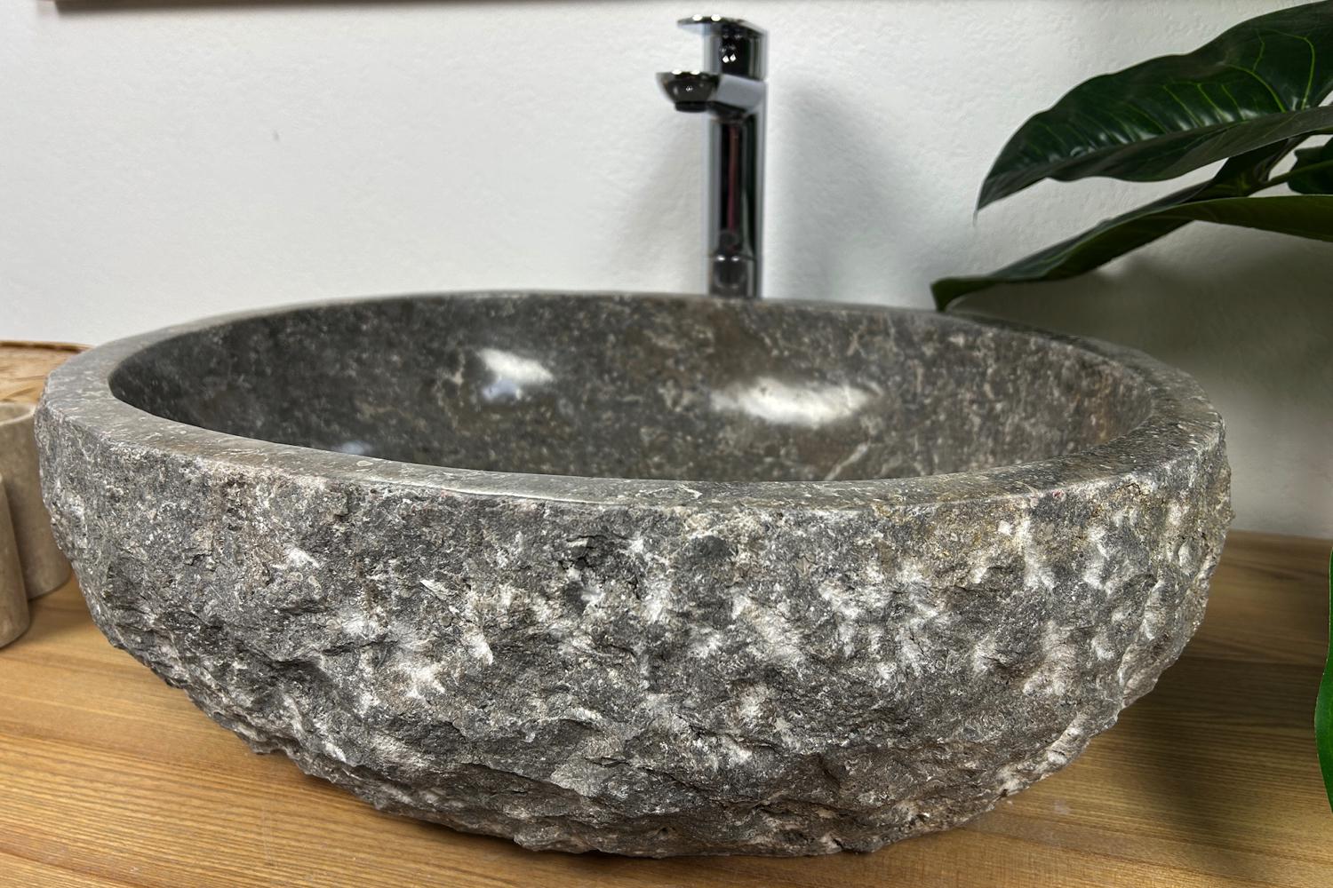Умывальник мраморный с живыми краями 52х42х16 см Серый (25074120) - фото 4 Умывальник мраморный с живыми краями 52х42х16 см Серый (25074120) - фото 4